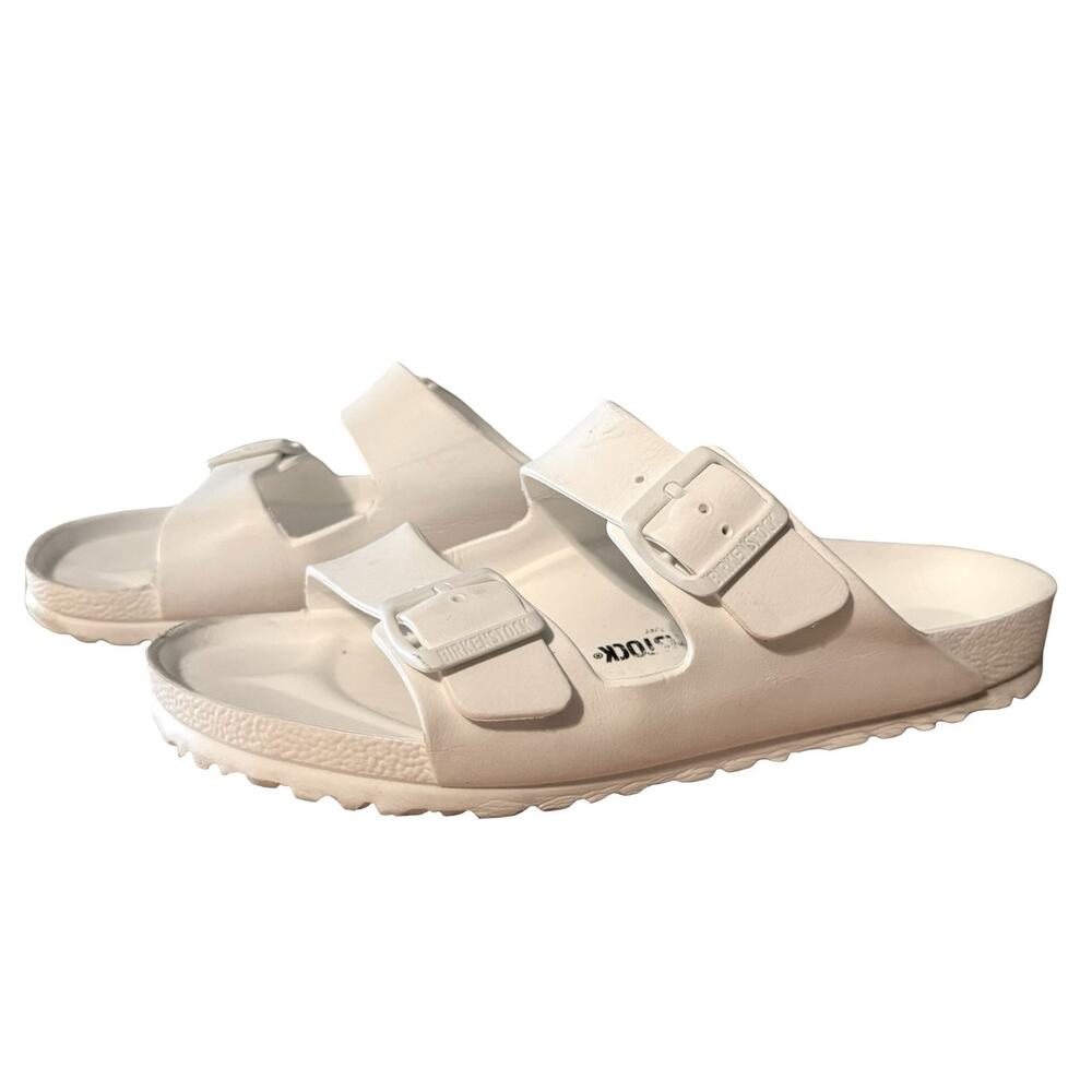 Birkenstock White Rubber Slide Arizona Sandals Vacation Summer Coastal 42 / 11